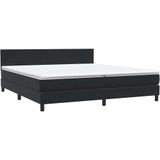 vidaXL Boxspring met matras fluweel zwart 180x220 cm