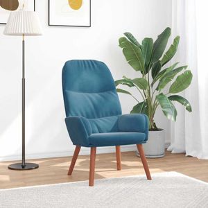 vidaXL Relaxstoel fluweel blauw