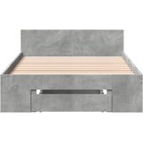 vidaXL Bedframe met lade bewerkt hout betongrijs 75x190 cm