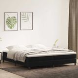 vidaXL Boxspring met matras fluweel zwart 200x210 cm