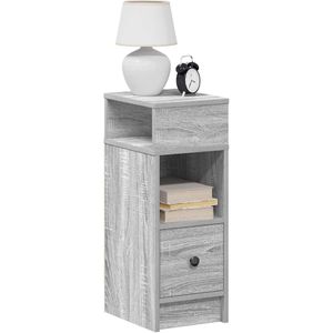 vidaXL Nachtkastje met lade 25x31x66 cm grijs sonoma eikenkleurig