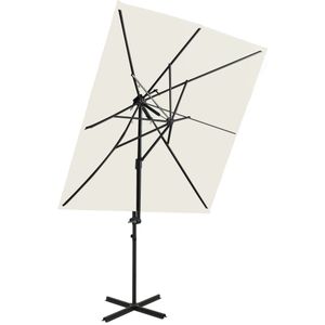 VidaXL Zweefparasol Dubbel Dak 250x250 cm - Zandkleurig