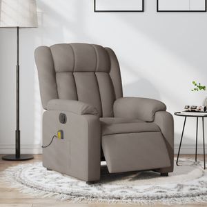 vidaXL Massagestoel elektrisch verstelbaar stof taupe
