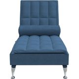 vidaXL Massage chaise longue met bolster stof blauw