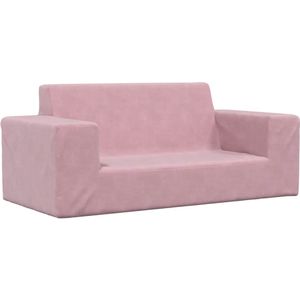 vidaXL Kinderbank 2-zits zacht pluche roze