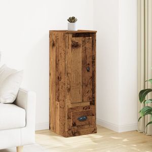 vidaXL Hoge kast 36x35,5x103,5 cm bewerkt hout oud houtkleurig
