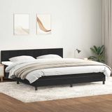 vidaXL Boxspring met matras fluweel zwart 200x210 cm
