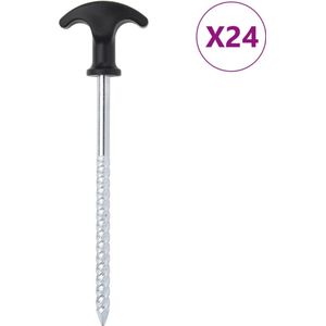 vidaXL Tentharingen 24 st Ø7 mm 17 cm gegalvaniseerd staal