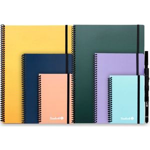 Bambook Colourful uitwisbaar notitieboek: geel, roze of blauw softcover A5