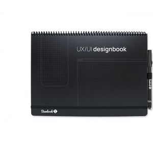 Bambook UX/UI Designbook - A5 - Uitwisbaar notitieboek, herbruikbaar notitieblok, Duurzaam Whiteboard Schrift - Inclusief Gratis Pen & Bambook App
