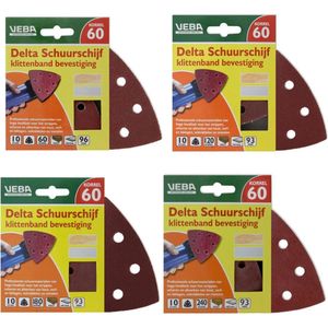 Delta schuurschijf set - 4 x korrel P60