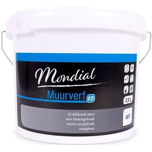 MONDIAL Latex Muurverf Extra Dekkend 2,5LTR Wit: Perfecte Bescherming en Afwerking voor Jouw Muren