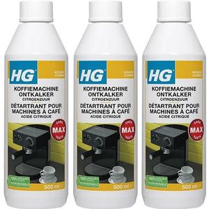 HG koffiemachine ontkalker citroenzuur - 3 stuks + gratis KD spons