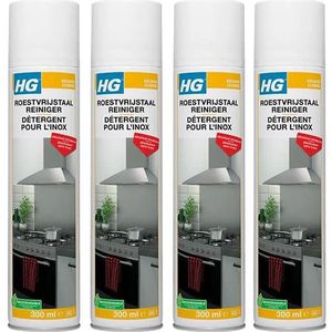 HG roestvrijstaal reiniger - 4 stuks + Gratis KwastenDiscounter Spons