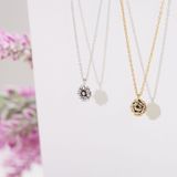 Zilveren goldplated ketting&hanger geboortebloem