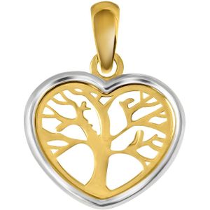9 Karaat hanger hart tree of life