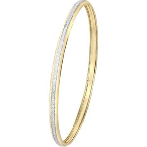 9 Karaat geel/witte bangle diamond cut