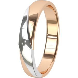 14K rose witgouden trouwring Dames 4mm Cyclaam