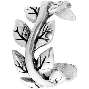 Zilveren earcuff blad Bali