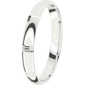 14K witgouden trouwring Dames 3mm Hortensia