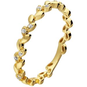 Zilveren goldplated ring blad