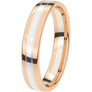 14K rose wit gouden trouwring Dames 4,5mm IJsbloem