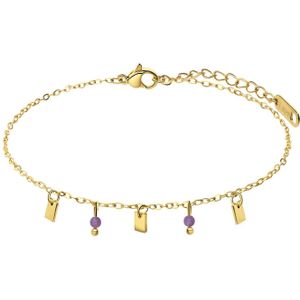 Stalen goldplated armband met amethyst