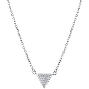 Gerecycleerd stalen ketting triangle met kristal