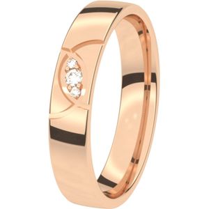 14K rose trouwring diamant 4mm Rozemarijn