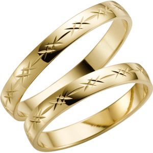 9 Karaat gele trouwring Acacia Dames H01