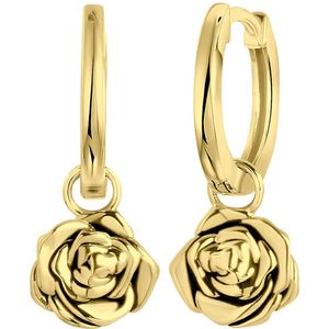 Zilveren goldplated oorbellen geboortebloem