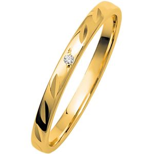 9 karaat gele dames trouwring diamant Wonder H228
