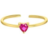 Zilveren goldplated ring Love month stone hart