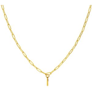 Stalen goldplated ketting closed forever letter I