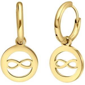 Stalen goldplated oorbellen met open infinity