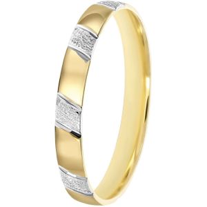 9K bicolor heren trouwring 3mm Layla TW 309