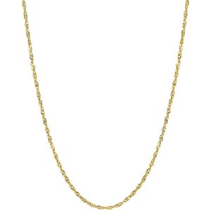Lucardi Dames Ketting Gourmet Diamondcut - 9 Karaat - Ketting - Cadeau - 41 cm - Geelgoud