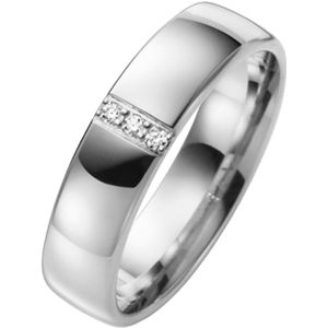 Palladium trouwring diamant Pioenroos Line H98P