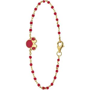 Zilveren goldplated armband Minnie Mouse rood