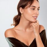 Zilveren oorringen goldplated 15mm voor dames
