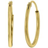 Zilveren oorringen goldplated 15mm voor dames