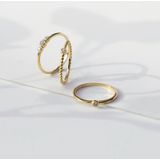 Zilveren ring goldplated met zirkonia