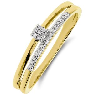 14 Karaat gouden ring diamant 0,02ct