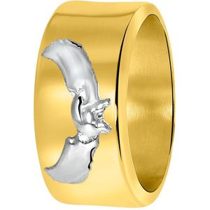 14 Karaat geelgouden heren ring met adelaar