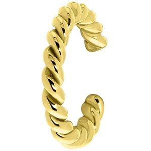 Zilveren earcuff goldplated gedraaid