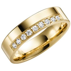 14K geelgouden trouwring diamant Bluebell Line H77