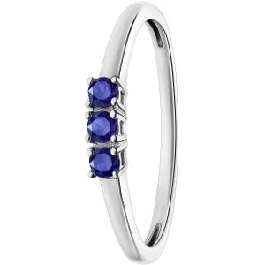 14 Karaat witgouden ring blauwe saffier