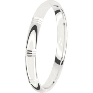 9K witte trouwring Dames 2,5 mm Hortensia