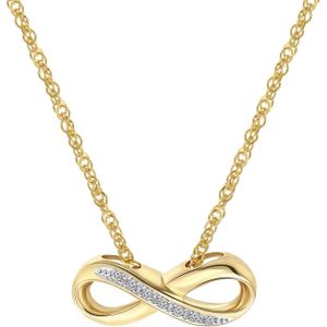 14K geelgoud ketting hanger diamant infinity 0,02c