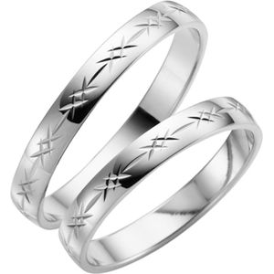14 karaat witgouden trouwring Acacia Heren H01W